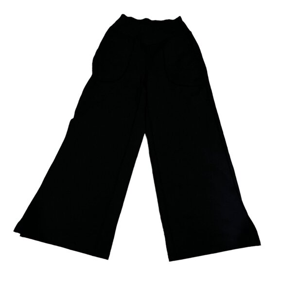 Halara Crossover Pocket Split Hem Yoga Pants Plus Sz 2XL Black Wide Leg Yoga Pan - Picture 7 of 9